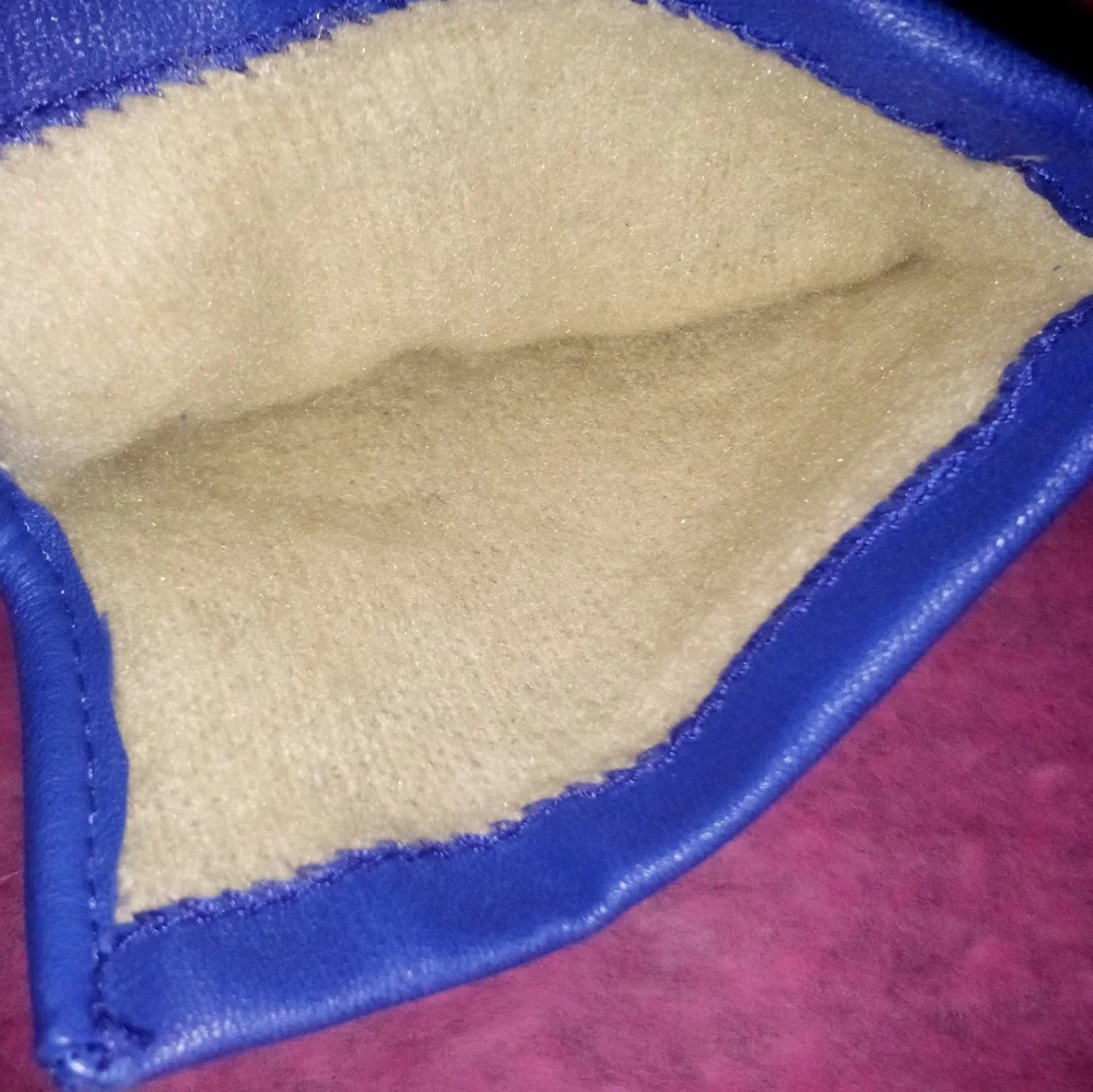 Vintage Fownes Awesome Stylish Blue Leather Gloves Size 6 1/2